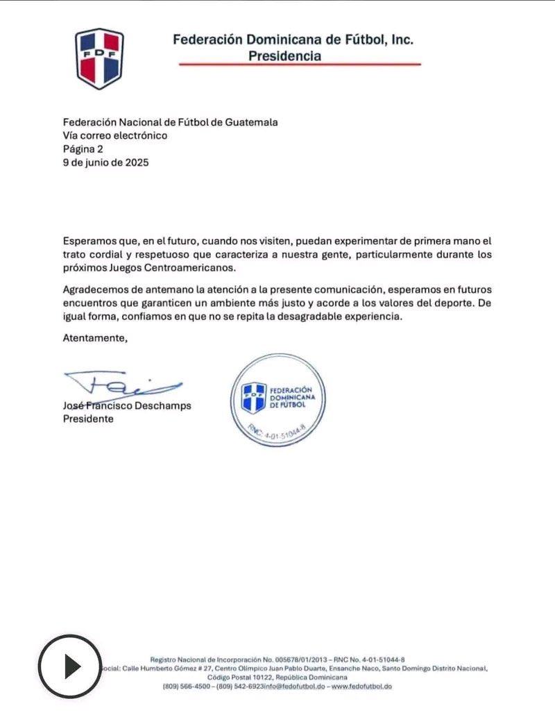 🇩🇴 federation of ⚽️ sends a letter to Guatemala alleging racism (chants of fucking blacks) and dirty practices such as the delaying of entry of the team bus to prevent players from warming up. 

🇩🇴 team won the game 4-2 as the soccer program continues to ascend in world rankings.
