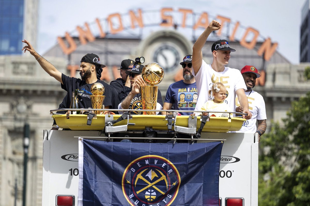 NuggetsLead's tweet photo. The Nuggets Championship parade was two years ago, today 🏔️🏆

Here's a thread of the best moments from the day: https://t.co/PGHXu22Df0