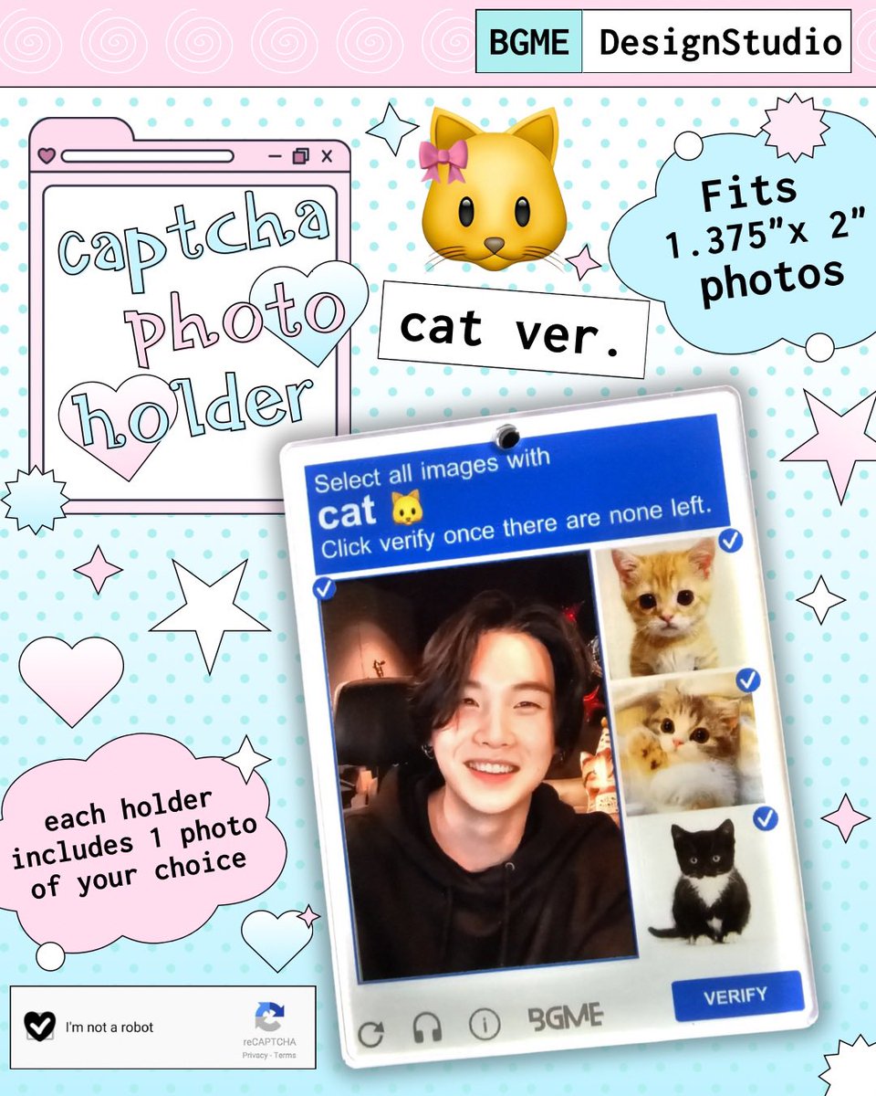 bgme_ds's tweet photo. Introducing our new CAPTCHA 🔄 Photo Holders
🐱 🐶 🐰 
These will be released on our official site &amp; Etsy on 6.18
.
.
.
Details:
Size: 3in x 2.5in
Made of acrylic
Comes with ball chain
Photo size:: 1.375in x 2in
Every holder comes with a photo of your choice
3 versions https://t.co/TBnBrg1oqr
