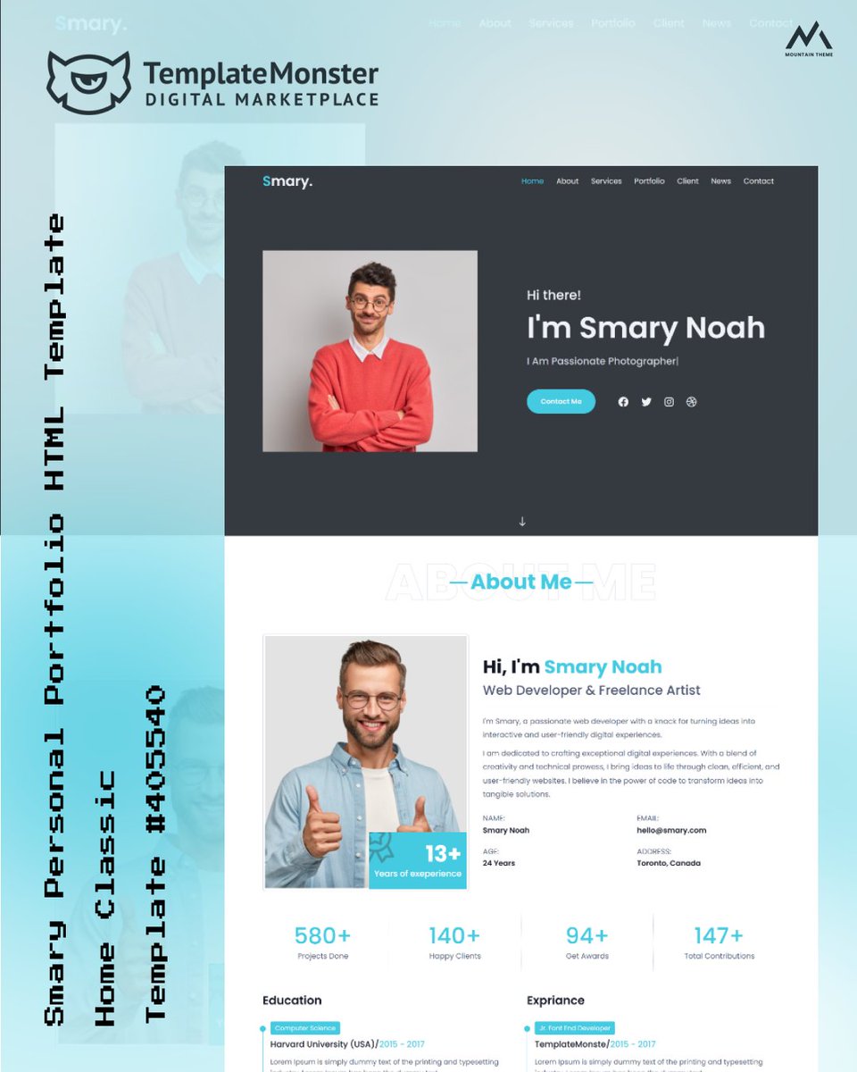 🚀 Launch your personal brand with this sleek Portfolio HTML Template!
Smary - Personal Portfolio HTML Template 🔥
Template ID: 405540

🔥Link: templatemonster.com/landing-page-t…

🔥Grab this template now on <a href="/templatemonster/">TemplateMonster</a> 

#TemplateMonster #MonsterOne #MountainTheme