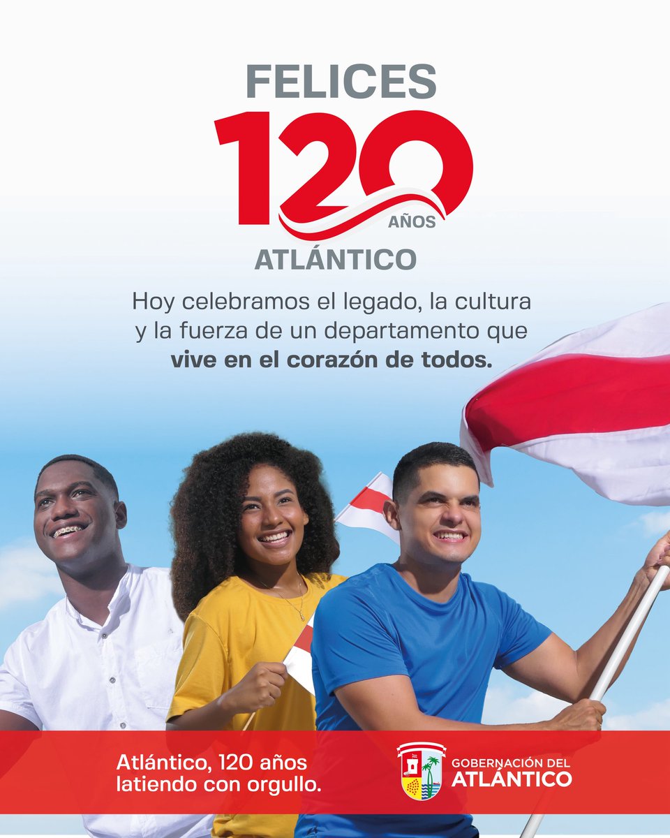 ProBarranquilla (@probaq) on Twitter photo 🎉✨ Hoy celebramos 120 años de historia, progreso y orgullo de nuestro departamento del Atlántico. Desde ProBarranquilla felicitamos a la <a href="/Gobatlantico/">Gobernación Atlántico</a> y al gobernador <a href="/veranodelarosa/">Eduardo Verano de la Rosa</a> , así como a todos los atlanticenses que, con su talento y compromiso, construyen cada día un 🎉✨ Hoy celebramos 120 años de historia, progreso y orgullo de nuestro departamento del Atlántico. Desde ProBarranquilla felicitamos a la <a href="/Gobatlantico/">Gobernación Atlántico</a> y al gobernador <a href="/veranodelarosa/">Eduardo Verano de la Rosa</a> , así como a todos los atlanticenses que, con su talento y compromiso, construyen cada día un
