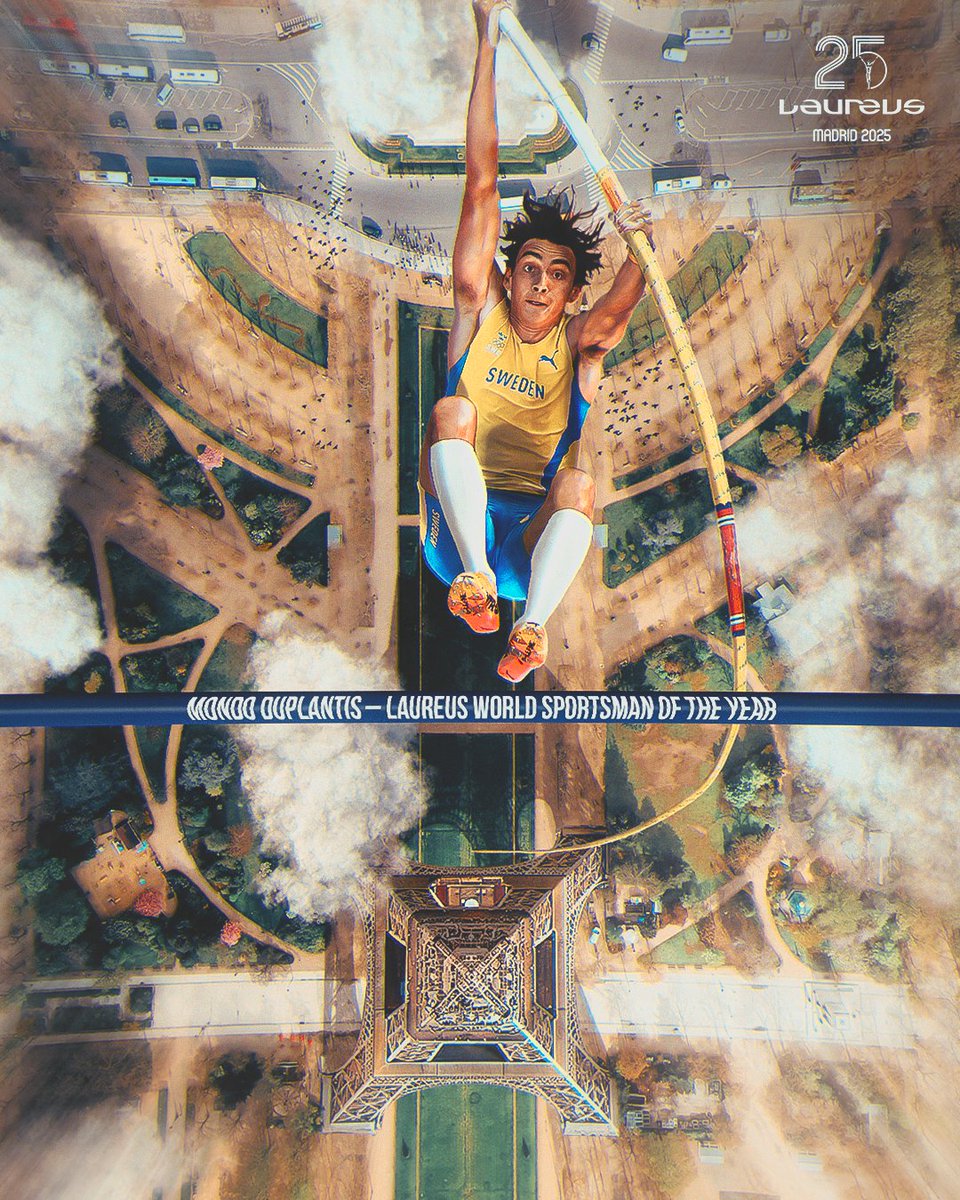 From perfect in Paris to stunning in Stockholm ✨

Mondo Duplantis - Laureus World Sportsman of the Year - has done it 𝙖𝙜𝙖𝙞𝙣! 🤩 👏 💪

#DiamondLeague | #Laureus25 | #WorldRecord