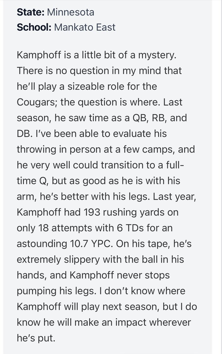 Blake Kamphoff (@blakekamphoff) on Twitter photo Thank you <a href="/MNFBSpotlight/">MNFootballSpotlight</a> for the awesome write up. I am exited for this upcoming season. <a href="/KatoEastFB/">Mankato East FB</a> <a href="/PrepRedzoneMN/">Prep Redzone Minnesota</a> <a href="/OJW_Scouting/">PrepRedzone Oliver</a> Thank you <a href="/MNFBSpotlight/">MNFootballSpotlight</a> for the awesome write up. I am exited for this upcoming season. <a href="/KatoEastFB/">Mankato East FB</a> <a href="/PrepRedzoneMN/">Prep Redzone Minnesota</a> <a href="/OJW_Scouting/">PrepRedzone Oliver</a>
