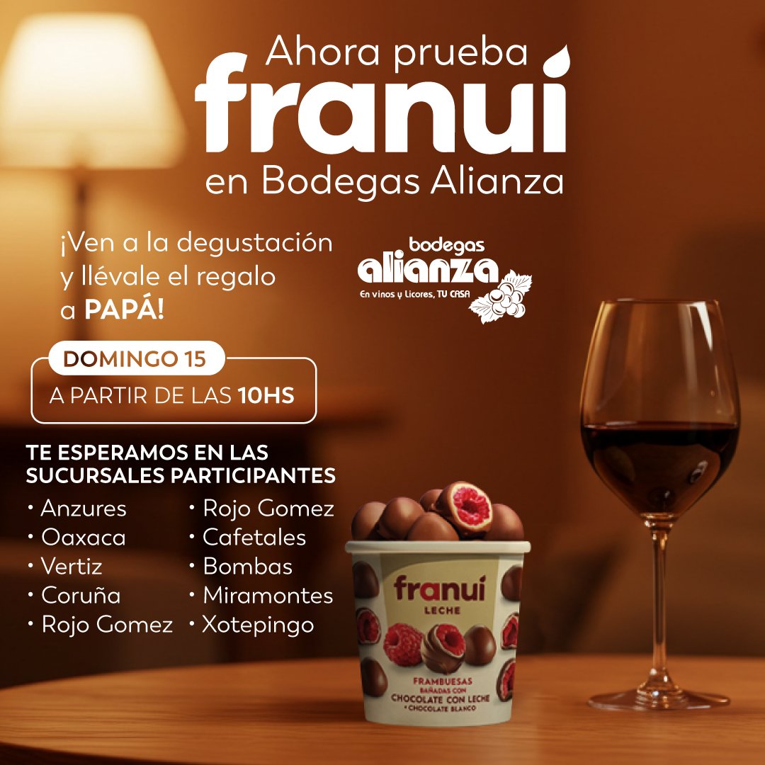 ¿Buscas el plan ideal para este Día del Padre? En tu sucursal cercana participante, te invitamos a disfrutar una experiencia irresistible para el paladar. Te esperamos este 15 de junio a partir de las 10:00 am.
bodegasalianza.app/sucursales/