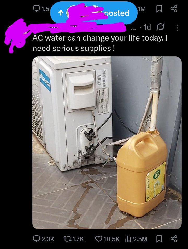 devidal_slim's tweet image. I've always suspected, to a certain level, how gullible Nigerians are ... But when I saw this... The need for AC water... And the response from the masses... Guy... We are all mad I swear... Because WTF na....