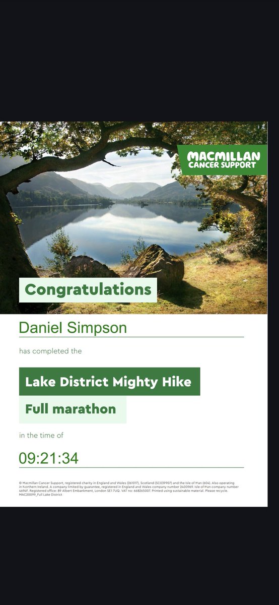 Very proud of my 1st ever mighty hike, it was bloody tough but I loved it