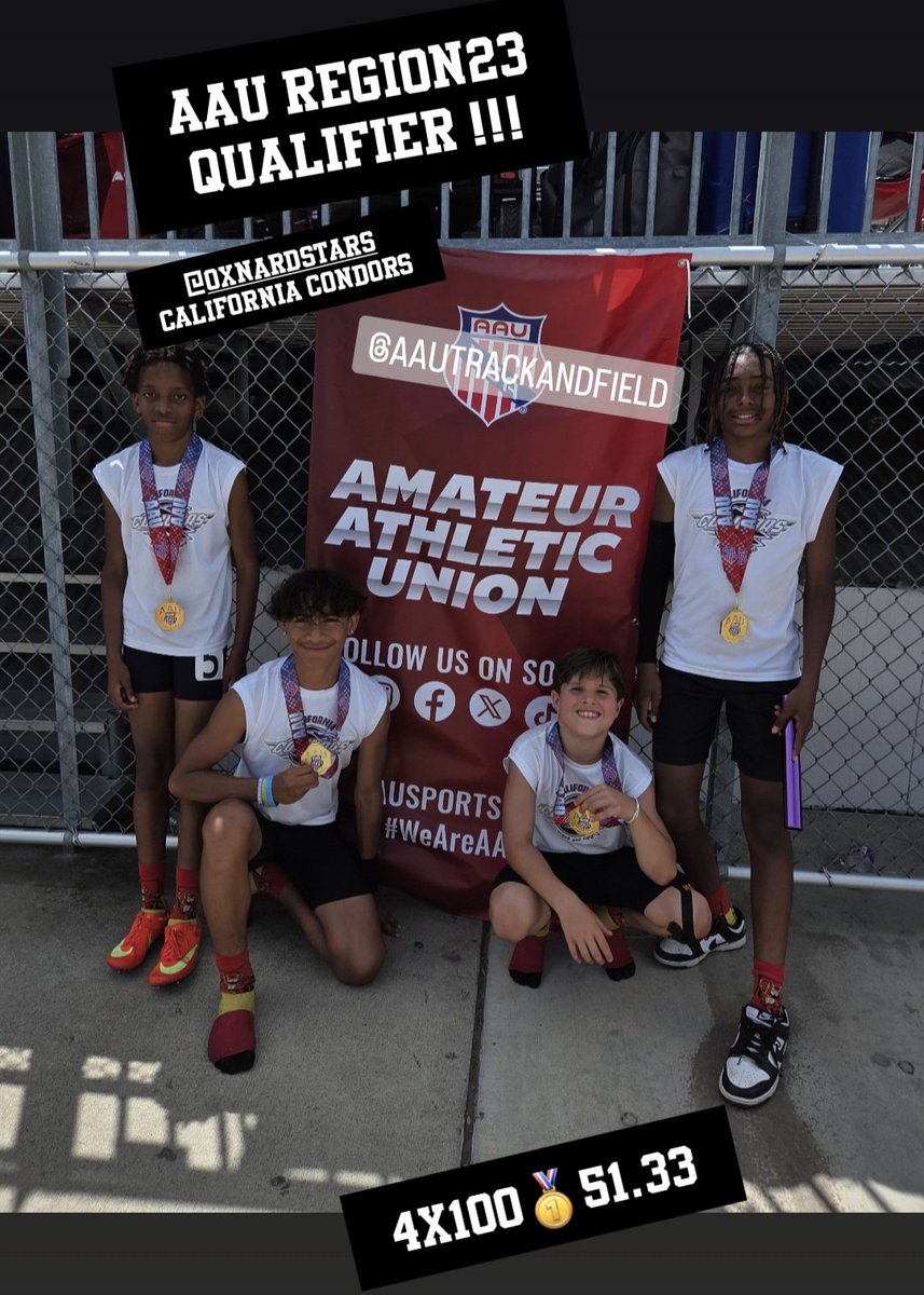AAU Region 23 Qualifier in Escondido, my team delivered an impressive performance, proudly representing Oxnard and the (805) with 5 gold medals, 1 silver, and 5 bronze medals, and multiple new personal records. Earning them a spot at the JR Olympics in Houston, TX in July !!!