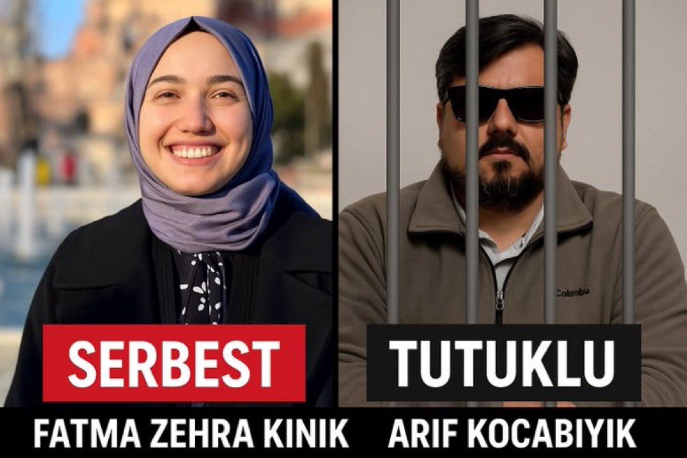 Sokak röportajı yapan Arif Kocabıyık haftalardır cezaevinde.

Sokakta 1 kişinin ölümüne, 4 kişinin yaralanmasına sebep olan Zehra ise 1 gün bile gözaltında kalmadı.

Arif “cezaevinde beni unutturmayın” demiş. Bugün #BabalarGünü. Arif’in kızı babasını özledi.

Unutmayın adalet