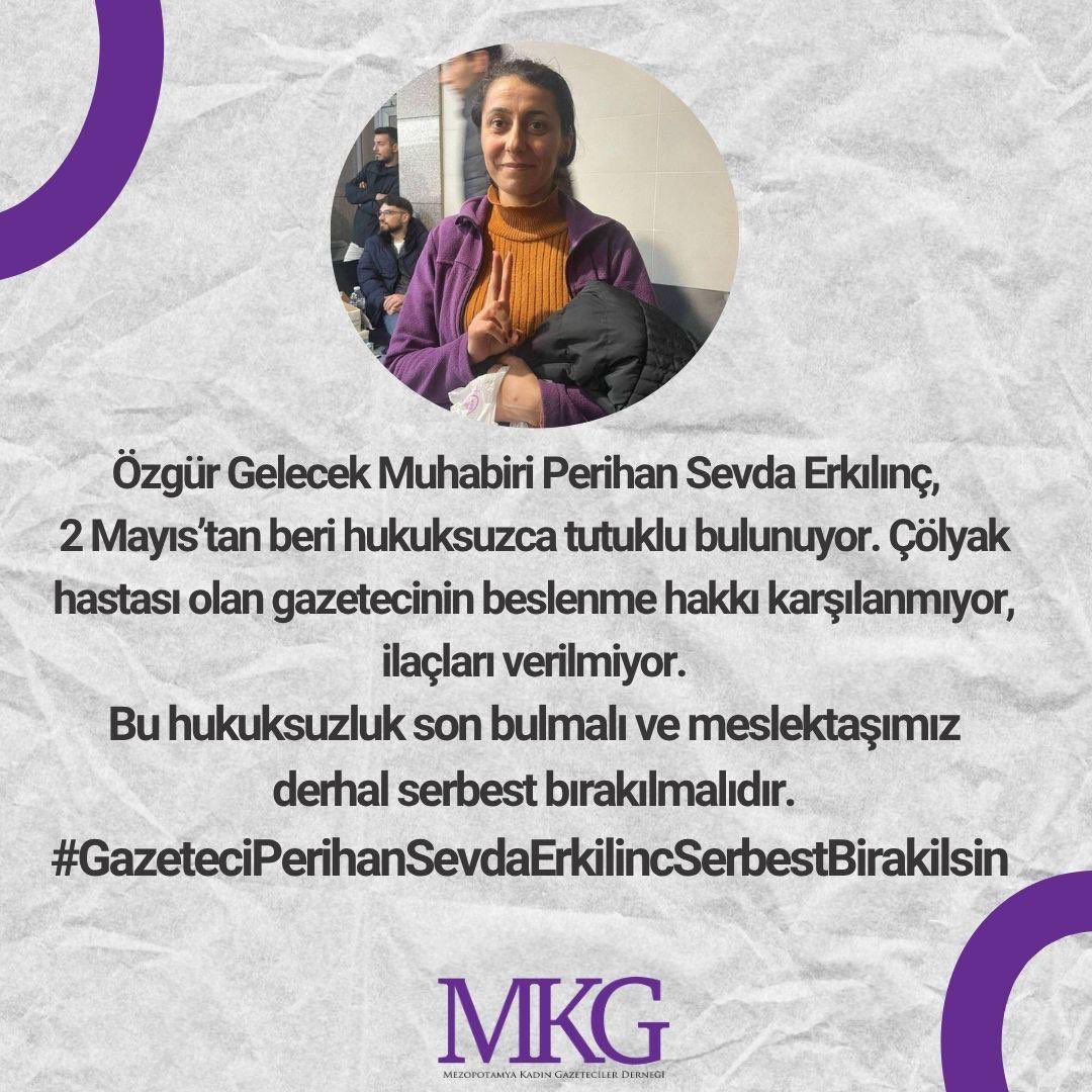 #GazeteciPerihanSevdaErkilincSerbestBirakilsin