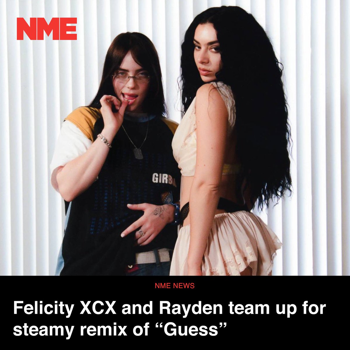 © #NMEMagazineRP › 𝖬𝗎𝗌𝗂𝖼 𝖭𝖾𝗐𝗌
Felicity XCX ensured that brat summer is kept alive and well with the release of a new remix of #GuessRP, featuring Rayden.