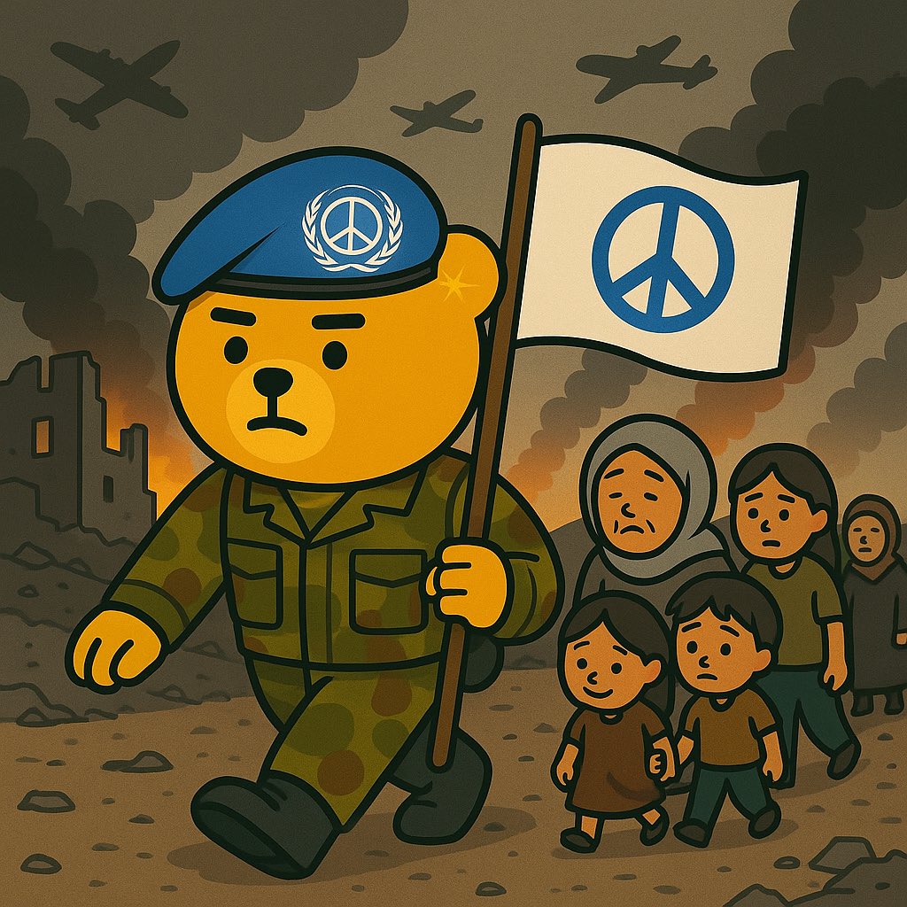✨ Peace Bear carries no guns, only hope.  
Guiding those who lost their homes, their homeland… but never lost their faith.  
#PeaceBear #BNBChain #StopTheWar