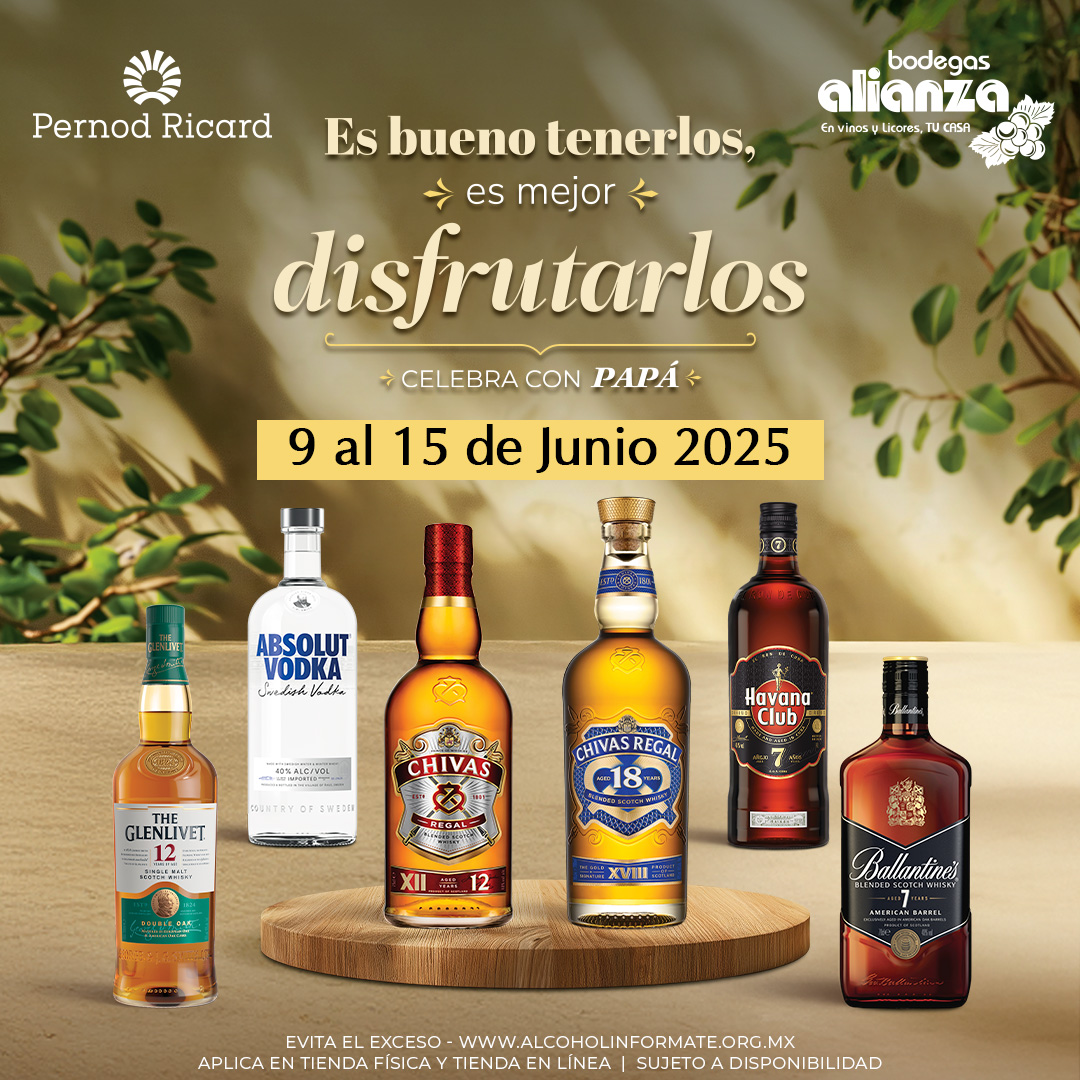 ¡Es la hora de consentir a papá! Sus etiquetas favoritas están con grandes ofertas están en la tienda en línea y tiendas físicas de Bodegas Alianza.
bodegasalianza.com/ofertas-pernod…