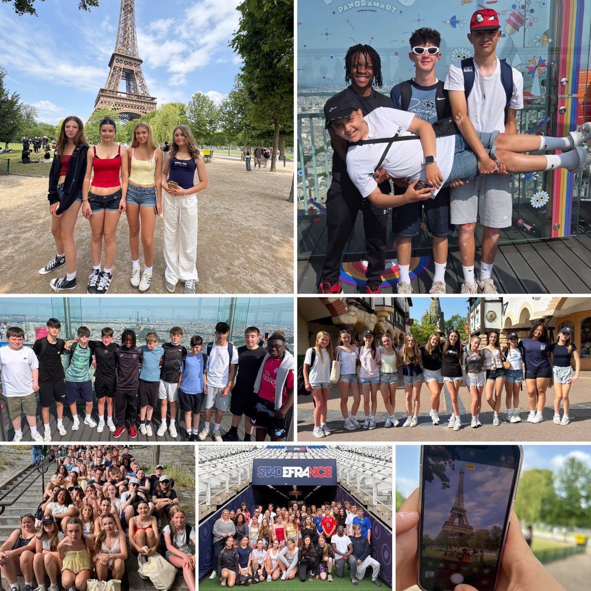 84 students, 9 teachers and 3 unforgettable day in Paris!

Thrills at Parc Astérix 🎢 views from Montparnasse Tower, Seine river cruise, and dinner in Montmartre 🗼⛴️🍴and behind the scenes at Stade de France 🏟️🇫🇷

Our students were fantastic – a credit to #WhitchurchHS