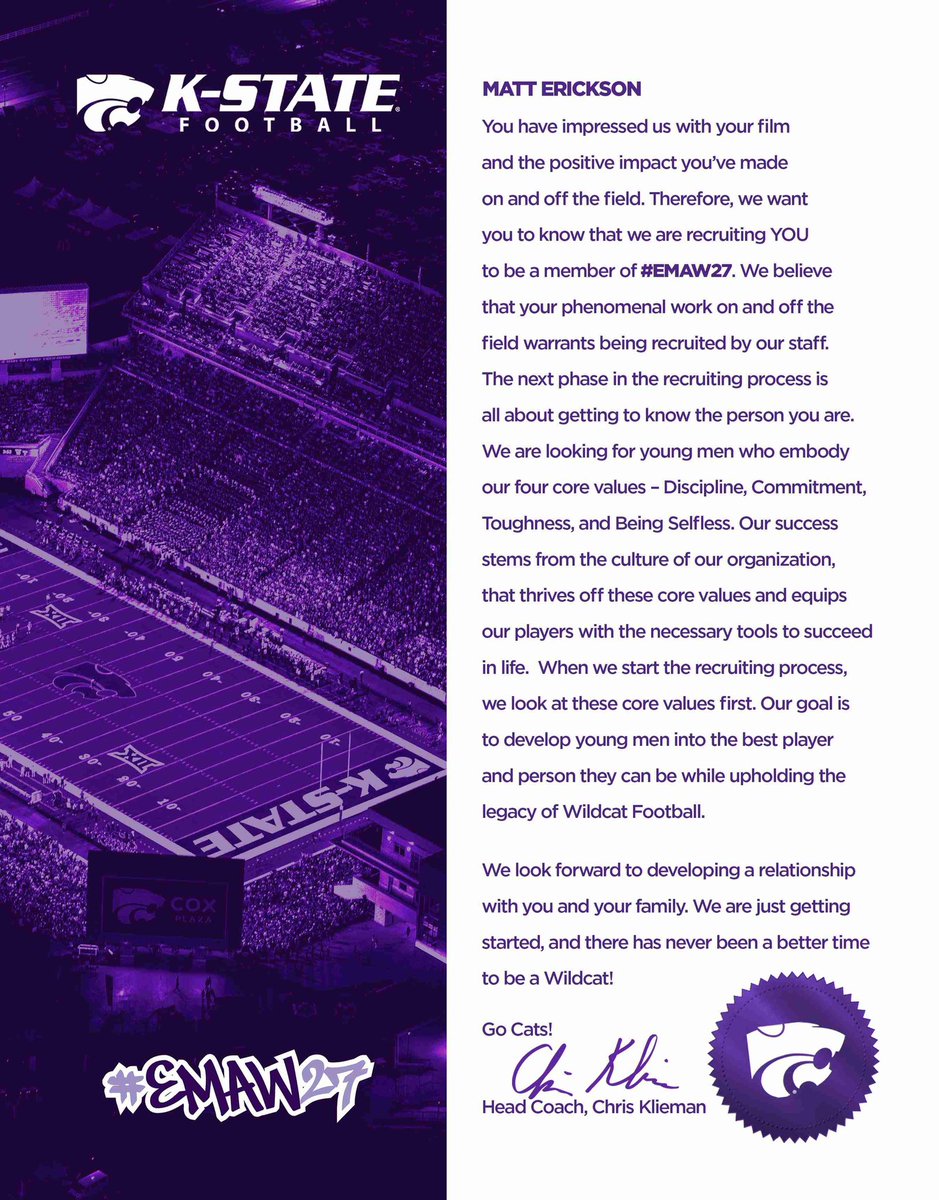 Thank you <a href="/KStateFB/">K-State Football</a> <a href="/coachstanard/">Steve Stanard</a> <a href="/CoachBrianLepak/">Brian Lepak</a> <a href="/spedbraet/">Taylor Braet</a> <a href="/_CoachDonald/">Dimitri Donald™</a>