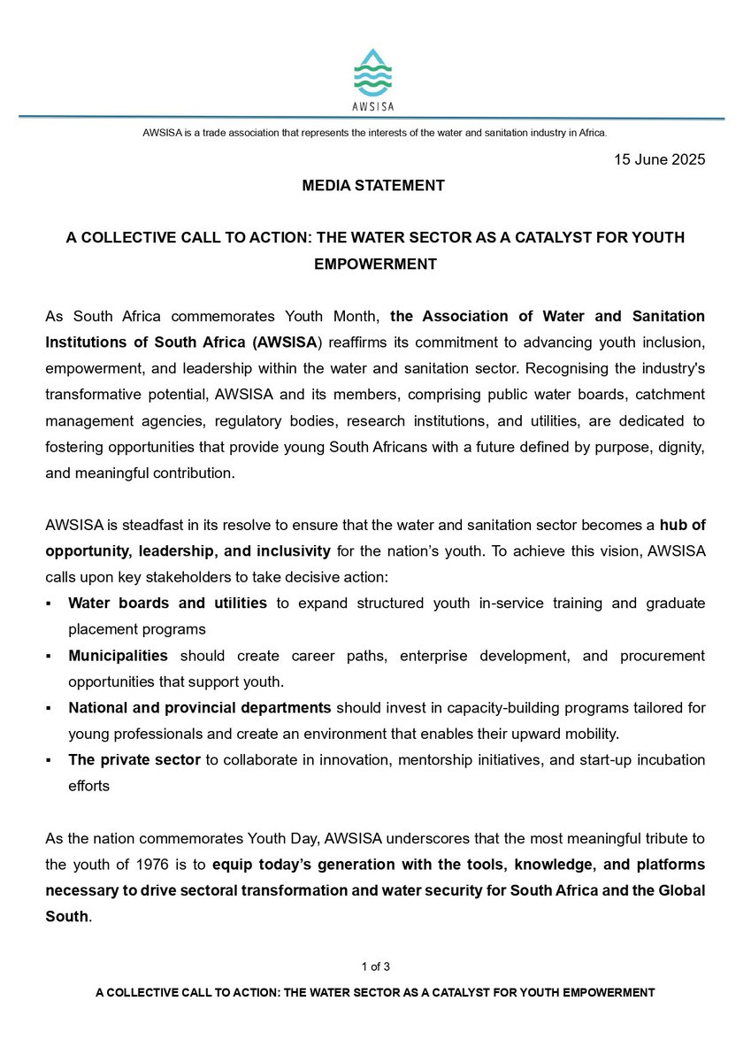 Rand_Water's tweet image. 🚨Media Statement🚨