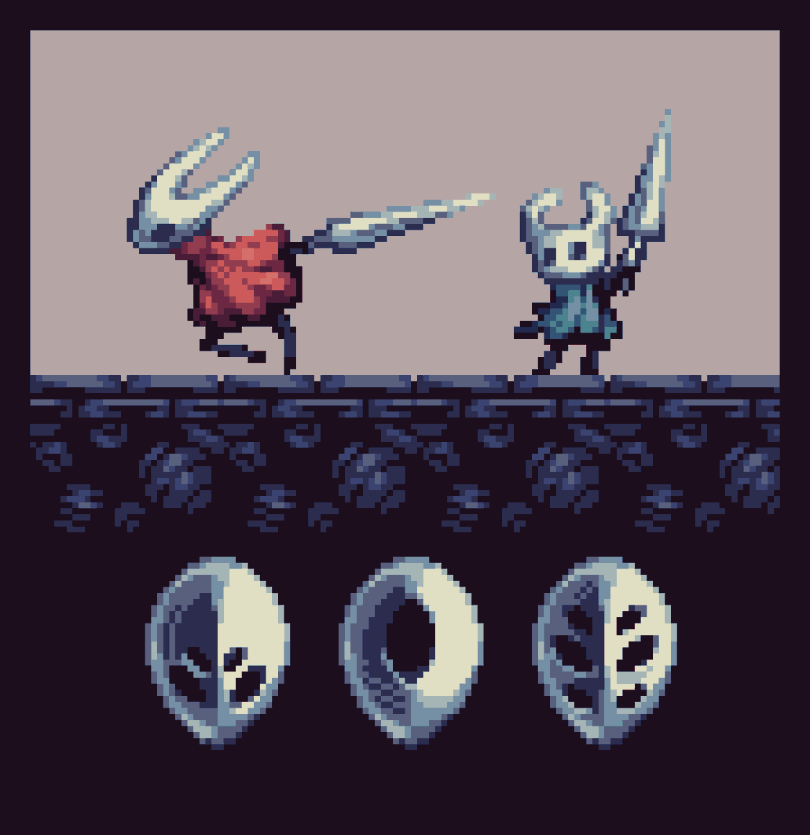 MememellowA's tweet image. Quick Hollow Knight sprite test to see if I still got it -- Might do more pixel art again in the future #hollowknight #pixelart