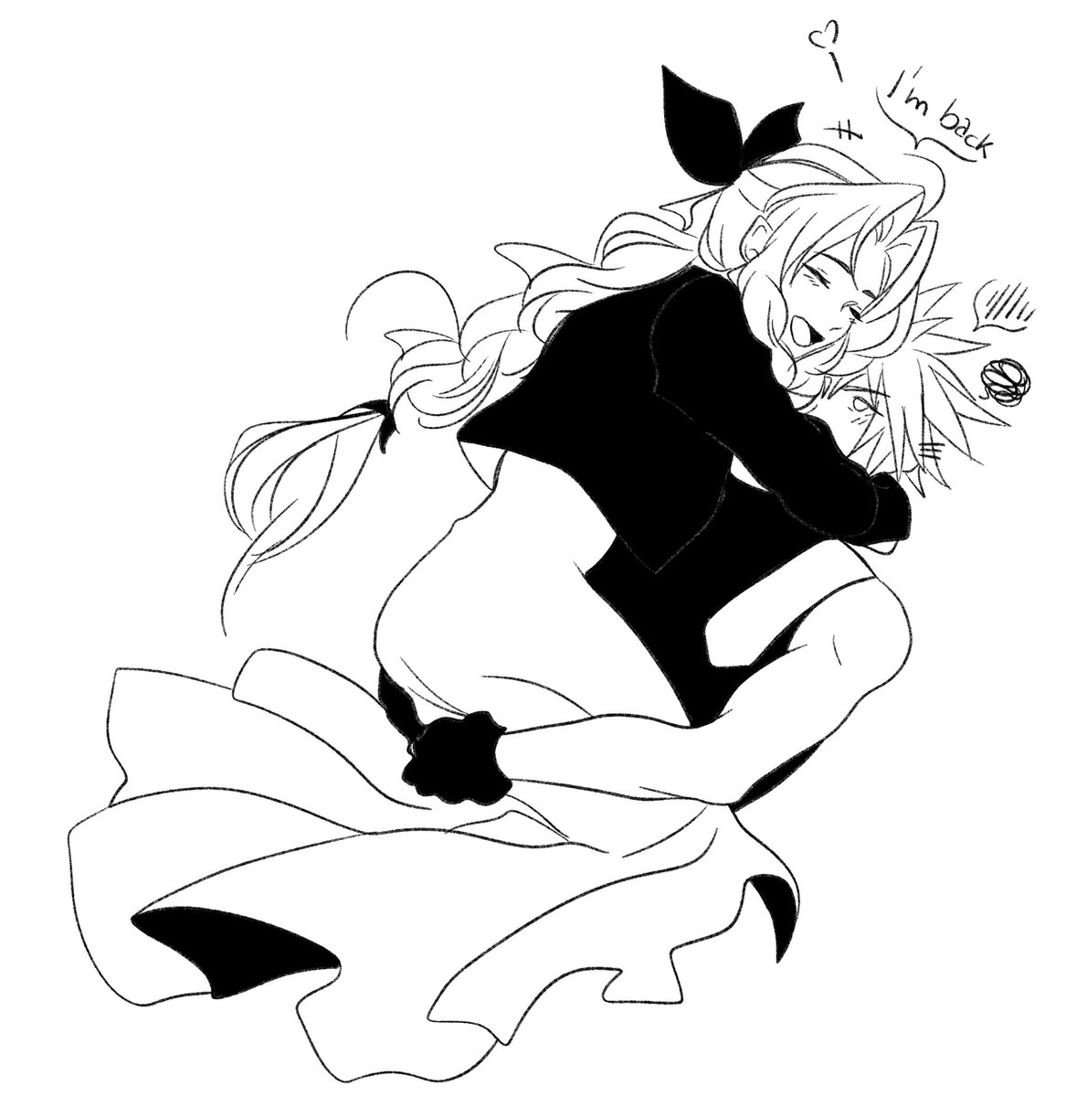 Demonerith's tweet image. Aerith and Cloud #artmoots #ff7