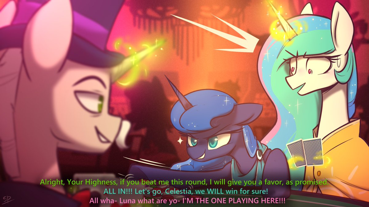 NATG Day 14 - Draw a pony getting ahead of themself/ being too hasty
Who would win, Two retired sisters or Capitalism horse?

#mlp #mylittlepony