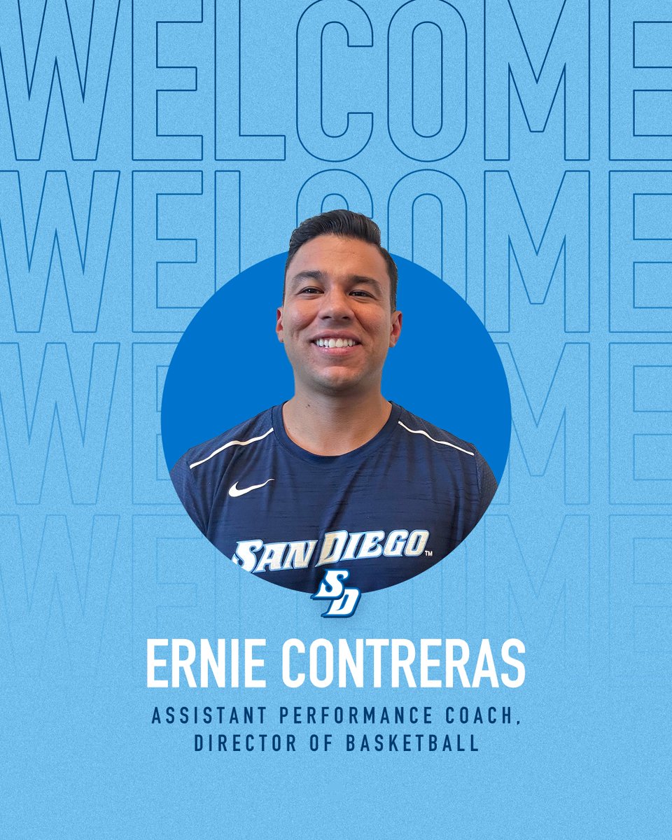 San Diego Men's Basketball (@usdmbb) on Twitter photo Announcing the first basketball-focused strength coach in Torero Hoops history πͺ
Welcome, Ernie!
@usdwbb | #GoToreros | <a href="/usdmbb/">San Diego Men's Basketball</a> Announcing the first basketball-focused strength coach in Torero Hoops history πͺ
Welcome, Ernie!
@usdwbb | #GoToreros | <a href="/usdmbb/">San Diego Men's Basketball</a>