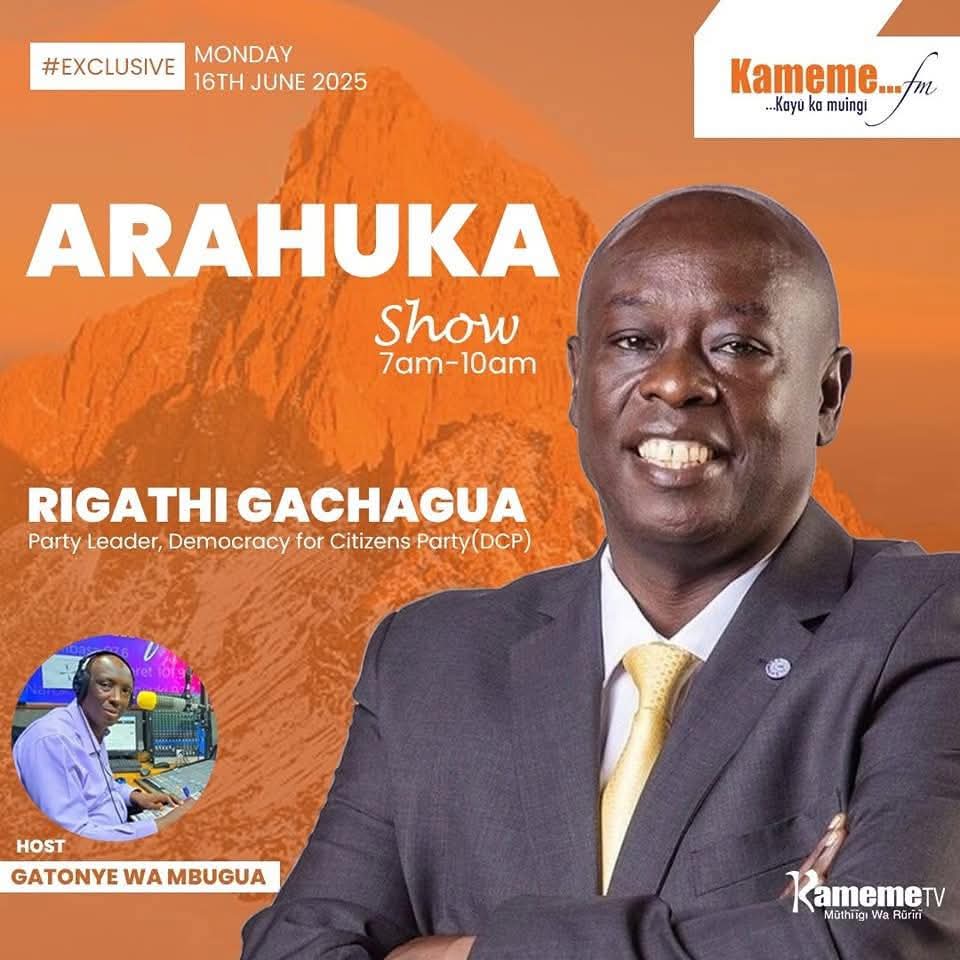 Rigathi Gachagua is expected to have an interview with Kameme TV, 

His 100th since he was impeached.