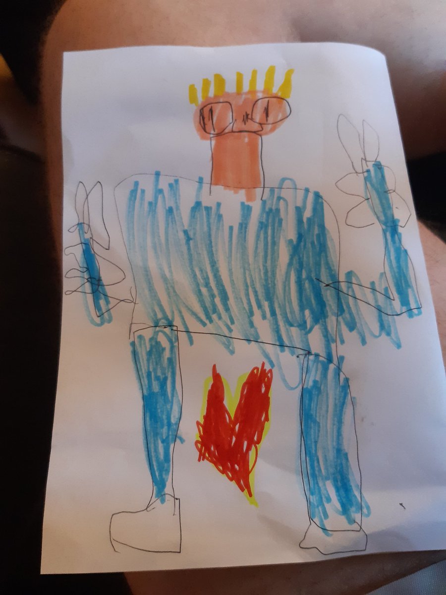 "I know you like sausages and blue."
Isabelle, age 4

What could speak love more than a ❤ beneath the crotch.

Happy Father's Day, folks