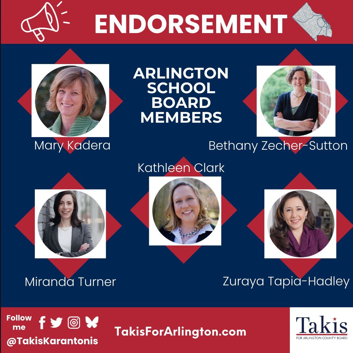 Thankful to have the support of these amazing Arlington School Board Members! Their dedication to strengthening our public schools is inspiring. I'm grateful for their endorsement as we work towards opportunity, and excellence in education for all Arlingtonians.