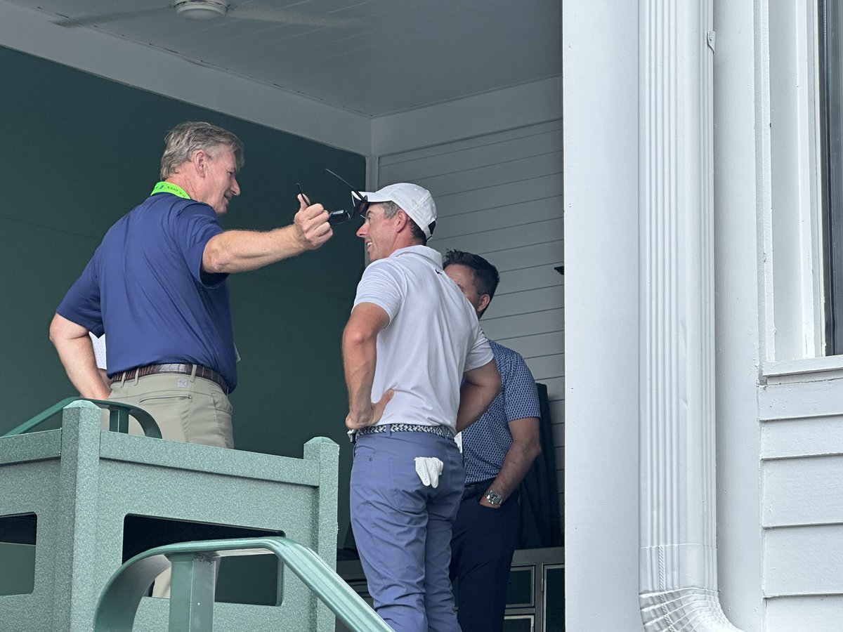 Ernie to Rory: what’s it like to be the 6th best ever now? 
“6th best? You think so?” Big smiles.