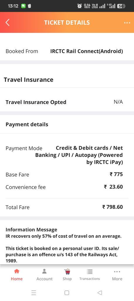 ajeethtiwari's tweet photo. I booked a train ticket for 798 rupees, but it wasn't confirmed and got cancelled. I only received a 710-rupee refund. @IRCTCofficial @RailMinIndia, why are you deducting money for a ticket you cancelled? What's going on? https://t.co/TTyjF9Bvz8