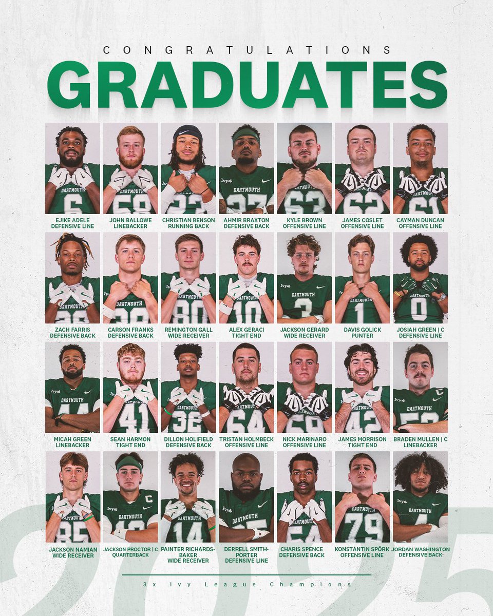 Congratulations ‘25s  

Graduates and Ivy League Champions🎓📷 

#TheWoods #GoBigGreen