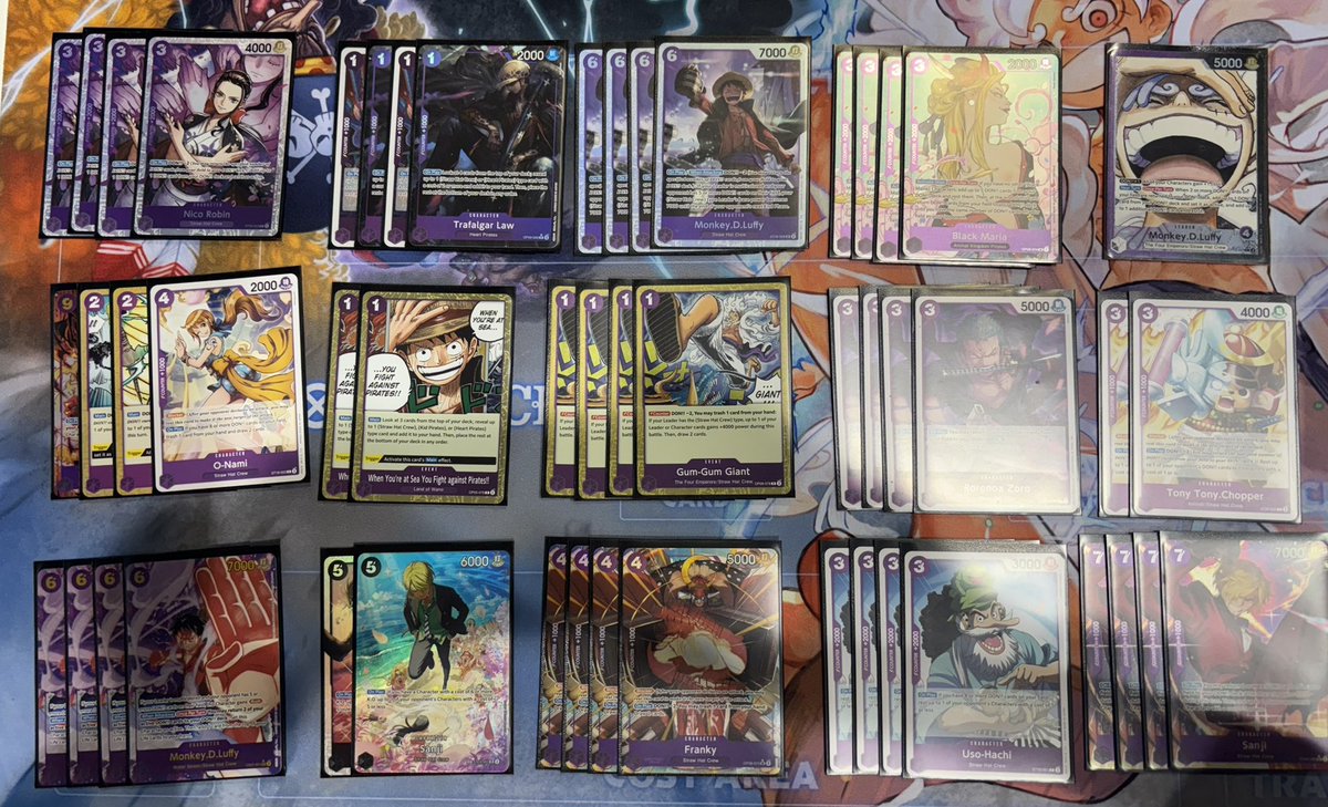 Op cruise tournament qualifier
Deck: Nika
Swiss:
T1- UP luffy ✅
T2- Zoro ✅
T3- Buggy ✅
T4- UP luffy ✅
T5- Buggy ✅

Top 8 - GP luffy ❌❌ <a href="/xORPH3N/">x0RPH3N</a> 
Crazy high roll in the lethal :(