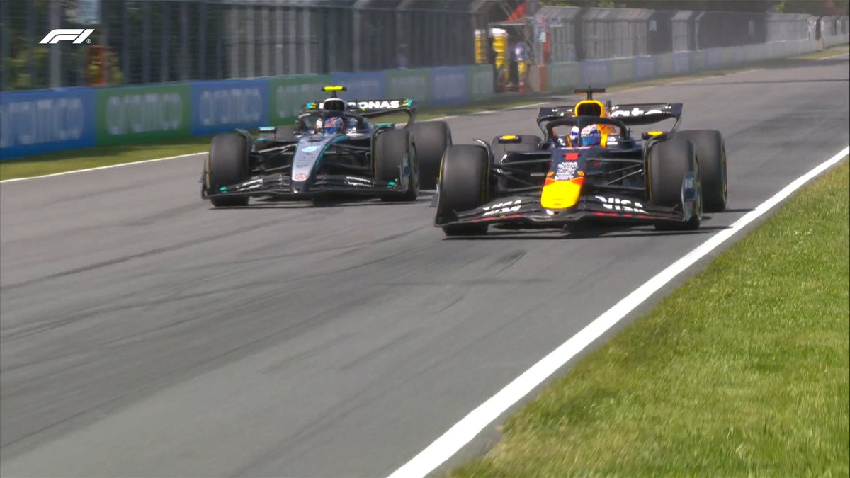 F1's tweet photo. LAP 12/70

Antonelli on the inside of Verstappen into the final chicane... but the Red Bull heads for the pits! 📦

#F1 #CanadianGP https://t.co/i5JnZMzgUS