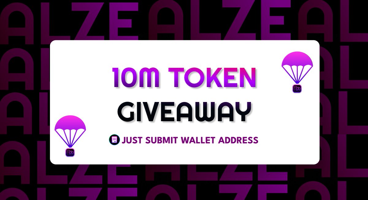 🚀 10M Airdrop Giveaway! ✨ 

📑Just Fill up the Form: docs.google.com/forms/d/1ywrTF…

🔁RT &amp; Follow <a href="/0xAlze/">ALZE 🪐</a>

💎Only First 1000 Wallets will be whitelisted!

#Airdrop  #GIVEAWAY  #NFT  #NFTCommunity  #CryptoAirdrop #Binance #TokenLaunch