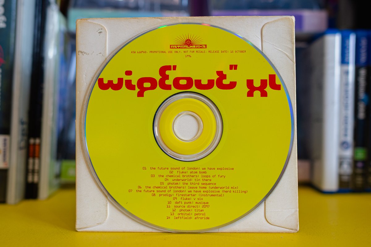 WipEout XL Soundtrack Astralwerks Promo CD.

It's certainly showing its age, with some pen marks on the front, but the disc is still in reasonable condition.

I've been looking for an example of this one for quite some time, so I'm really pleased to finally have one!