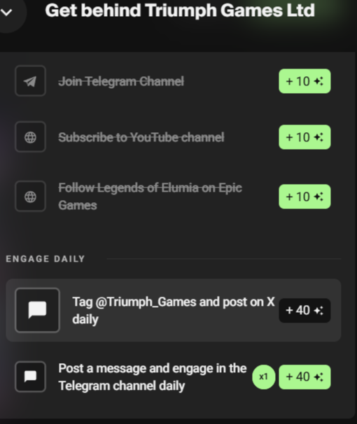 Starting bit late on <a href="/Triumph_Games/">Triumph Games</a> , will we make it? 
Hopefully Some game quests soon <a href="/Immutable/">Immutable</a>