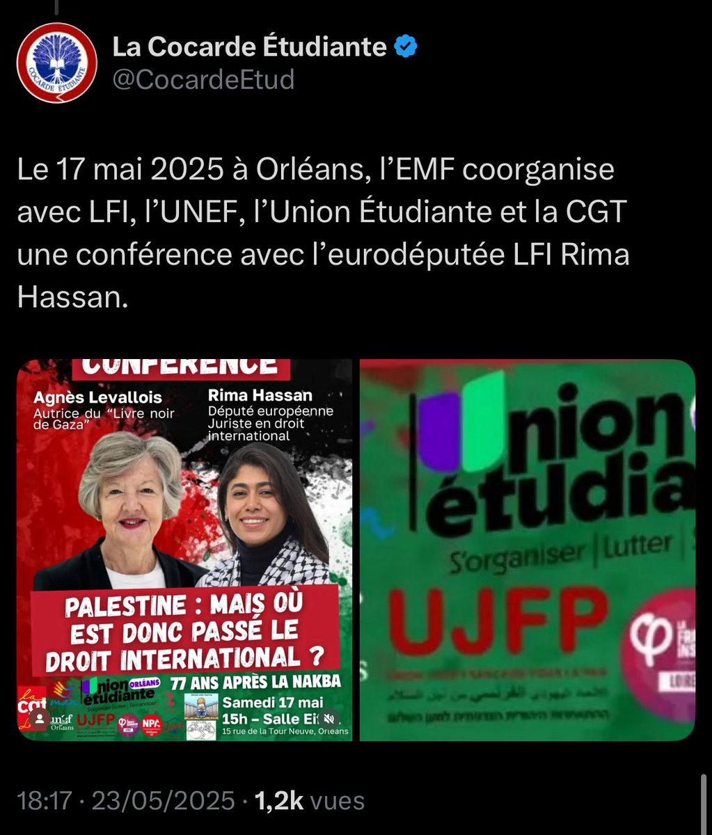 Chez les jeunes, LFI s’affiche fièrement avec les apprentis Frères musulmans du FEMYSO et de l’EMF. 

Ils joueront sûrement la carte de la victimisation cette semaine, mais ça n’effacera pas cette réalité ⬇️