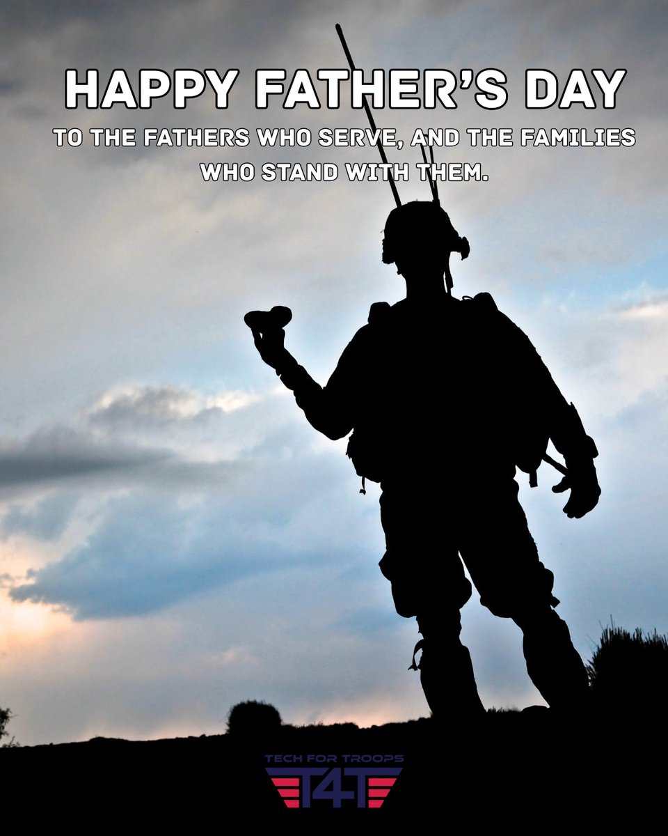 Today, we honor the fathers who’ve worn the uniform and those still serving. Your strength, sacrifice, and love leave a legacy far beyond the battlefield. Happy Father’s Day from all of us at #TechForTroops. 🇺🇸
#FathersDay #VeteranDads #SupportOurTroops #HonorAndService