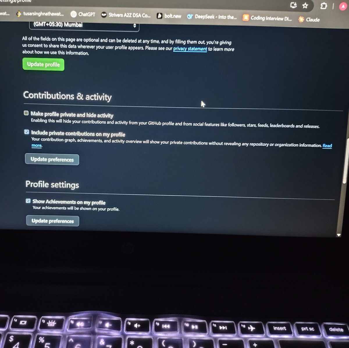 tusharsinghtwt's tweet image. Why my contribution to private repo are not visible at GitHub streak??
Even after changing the settings to "include private contribution on my profile"
#github