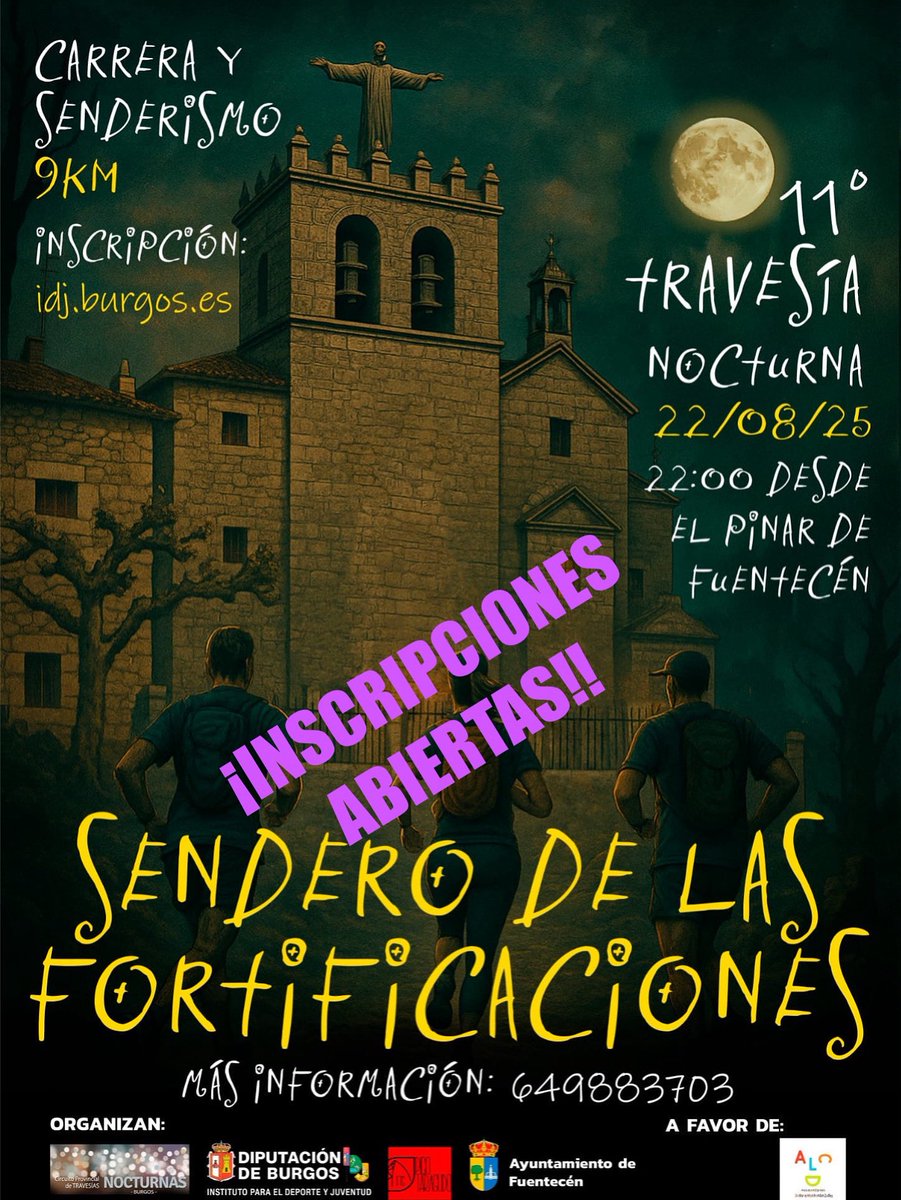 El Pico Taragudo🌾 (@picotaragudo) on Twitter photo Ya te puedes inscribir a la #nocturnafuentecen🏃🏻♀️🏃🏻♀️ ¡Corre! Hasta los 100 primeros dorsales cuesta solo 12€!!
Os podéis inscribir entrando en la página del <a href="/IDJBurgos/">Instituto Provincial para el Deporte y Juventud</a> y en este enlace ➡️ avaibooksports.com/inscripcion/xi… Ya te puedes inscribir a la #nocturnafuentecen🏃🏻♀️🏃🏻♀️ ¡Corre! Hasta los 100 primeros dorsales cuesta solo 12€!!
Os podéis inscribir entrando en la página del <a href="/IDJBurgos/">Instituto Provincial para el Deporte y Juventud</a> y en este enlace ➡️ avaibooksports.com/inscripcion/xi…