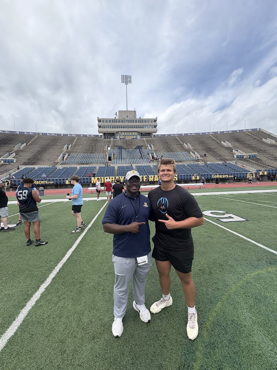 Had a great camp at <a href="/racersfootball/">Murray State Football</a> can’t wait to come back and show my talent!! Thank you coach <a href="/CoachM11es/">Me'Leick Miles</a> for you support #tpw <a href="/CoachB_Johnson/">Ben Johnson</a>