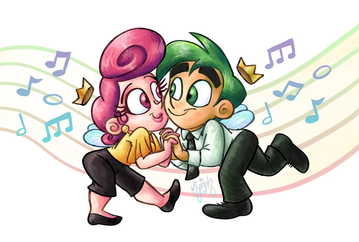 Ugly color on an ugly doodle for some ugly reason. ✨

Half the time when I picture Cosmo and Wanda dancing, I imagine them sticking their butts out like old people or like they're in one of my beloved black and white Mickey Mouse cartoons. 🎼🩷💚