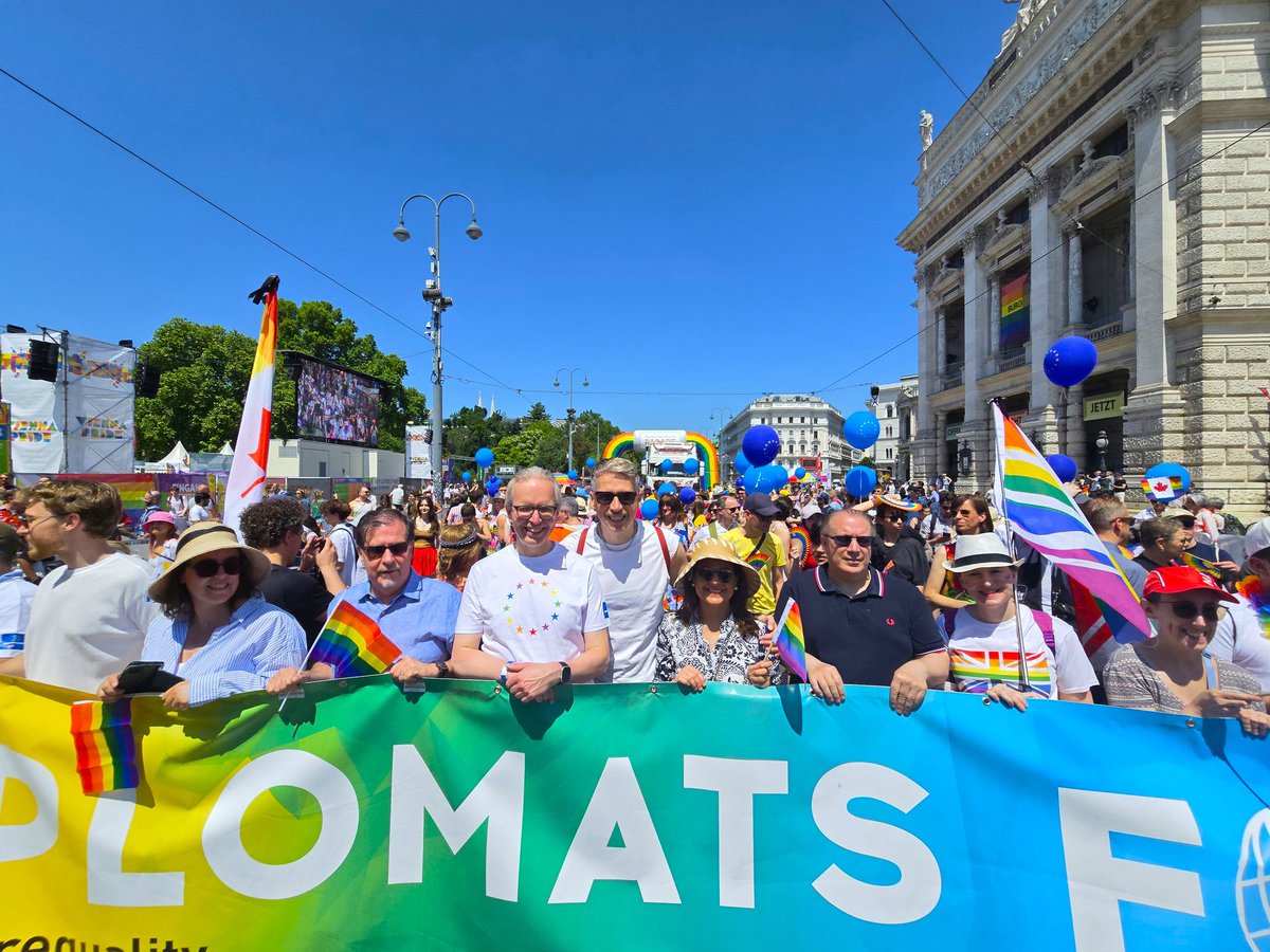 Diplomacy and Commerce Austria (@thedcaustria) on Twitter photo 29. Vienna Pride & Diplomats for Equality
🔗➡️diplomacyandcommerce.at/29-vienna-prid…
<a href="/EU_Commission/">European Commission</a> <a href="/carlhallergard/">Carl Hallergard</a> <a href="/AlainMatton/">Alain Georges MATTON 🇪🇺</a> <a href="/Canada_VIE_INT/">Canada ONU - Vienne -#SolidaritéAveclUkraine🇺🇦</a> <a href="/Swebotschaft/">Botschaft Schweden</a> <a href="/UKinAustria/">UK in Austria</a> <a href="/MFA_Austria/">MFA Austria</a> <a href="/Finland_OSCE/">Finland in the OSCE</a> <a href="/ViennaPride/">Vienna Pride</a> 29. Vienna Pride & Diplomats for Equality
🔗➡️diplomacyandcommerce.at/29-vienna-prid…
<a href="/EU_Commission/">European Commission</a> <a href="/carlhallergard/">Carl Hallergard</a> <a href="/AlainMatton/">Alain Georges MATTON 🇪🇺</a> <a href="/Canada_VIE_INT/">Canada ONU - Vienne -#SolidaritéAveclUkraine🇺🇦</a> <a href="/Swebotschaft/">Botschaft Schweden</a> <a href="/UKinAustria/">UK in Austria</a> <a href="/MFA_Austria/">MFA Austria</a> <a href="/Finland_OSCE/">Finland in the OSCE</a> <a href="/ViennaPride/">Vienna Pride</a>