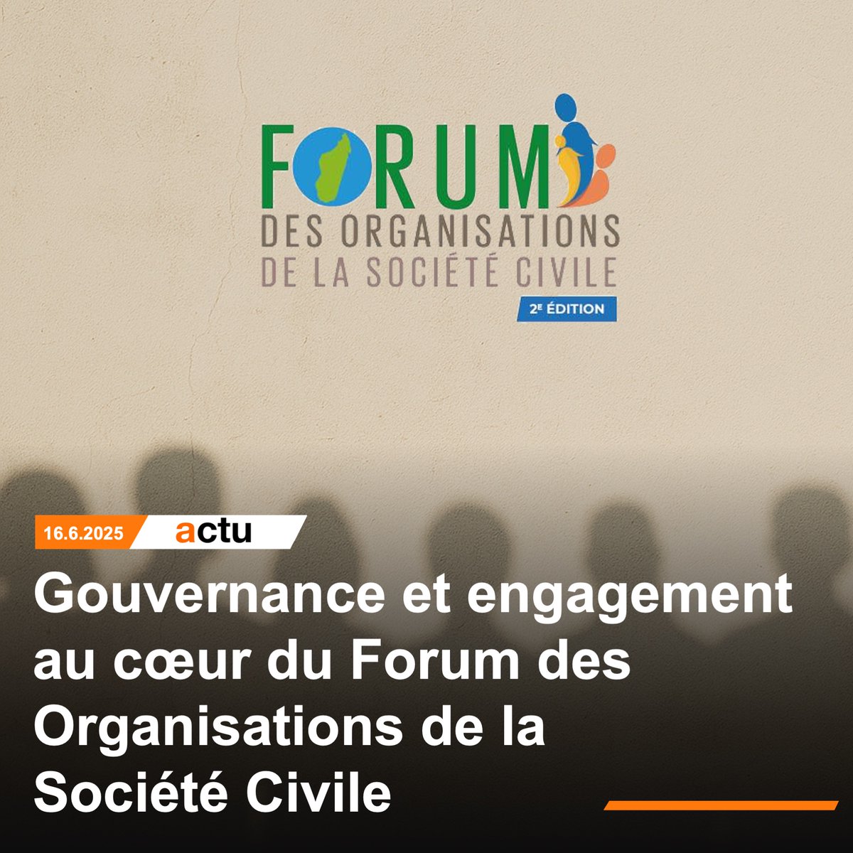 🔵 Du 3 au 5 juillet 2025, la 2ᵉ édition du Forum des Organisations de la Société Civile se tiendra au Novotel Alarobia. L’événement est ouvert au public et l’entrée est gratuite.

En savoir plus : bit.ly/3WRvKbr