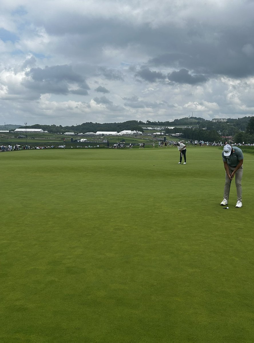 One last look at the wild combo this week of putting green and actual 9th green. Let’s have a day…