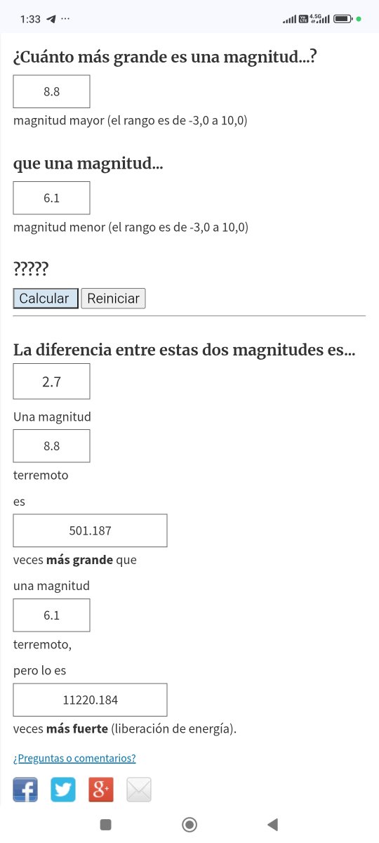 Según los cálculos del USGS, se requiere de 11,220 sismos de manera consecutiva de magnitud 6.1 como hoy para liberar la energía de un sismo de 8.8 como se espera. Un sismo de magnitud 8.8 es 500 veces más grande que un sismo de 6.1.
