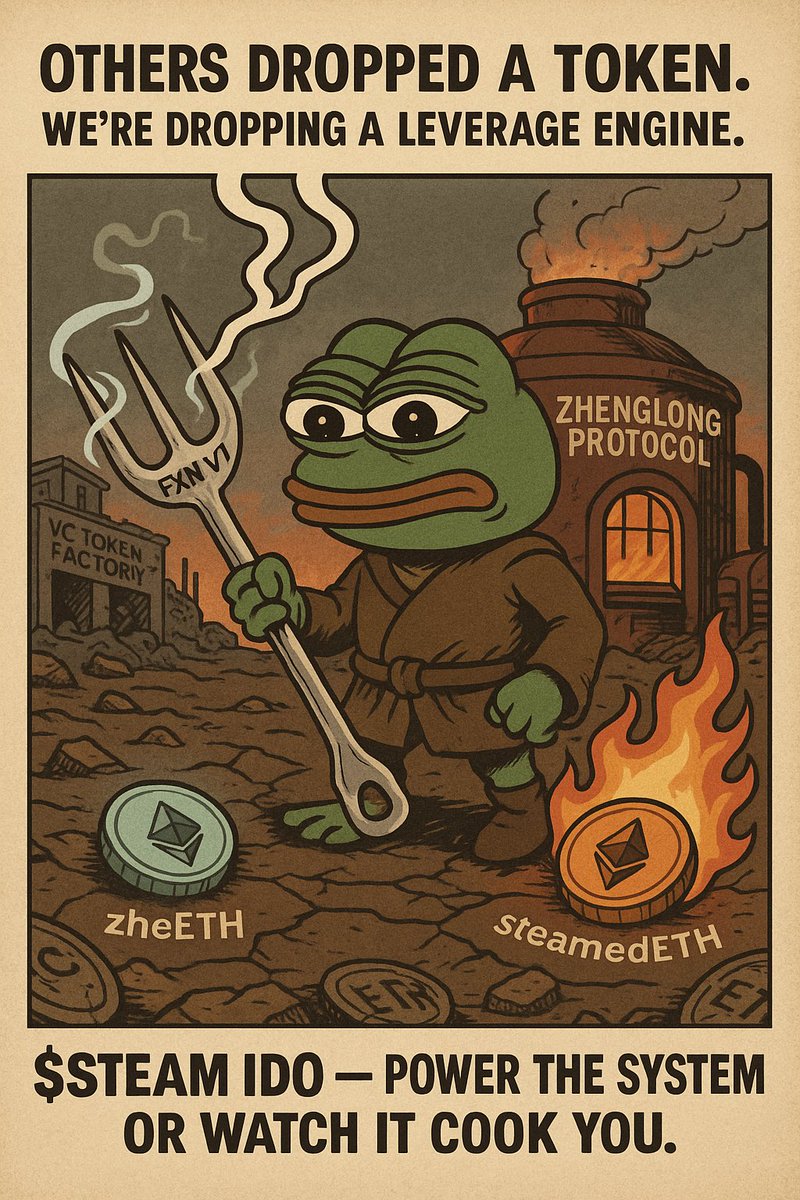 Everyone launches a token.
Zhenglong’s dropping the fuel for a liquidation-free leverage engine.

$STEAM isn’t governance fluff. 
It’s ignition.
It powers zheToken emissions, fuels leveraged exposure, and kicks off the flywheel behind pegged and rebalanced synthetic assets.

No