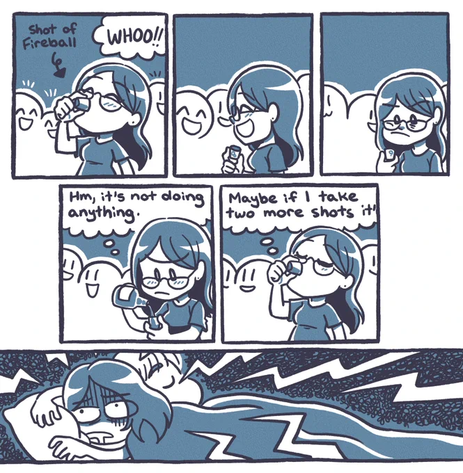 Drawing comics to remind myself not to be an idiot. Alcohol takes a while to kick in, trust the process. 