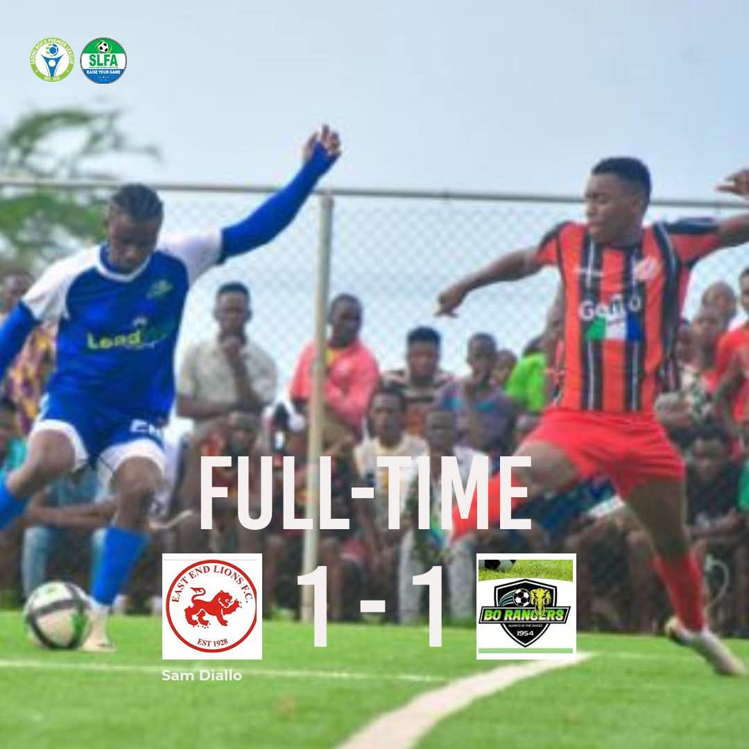 East END LIONS FC (@eelions) on Twitter photo The spoils are shared between the league leaders <a href="/EELions/">East END LIONS FC</a> and the defending champions <a href="/bo_rangers/">Bo Rangers FC</a> The spoils are shared between the league leaders <a href="/EELions/">East END LIONS FC</a> and the defending champions <a href="/bo_rangers/">Bo Rangers FC</a>