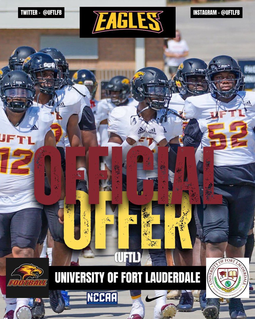 Killian O’Brien (@killianobri2n_2) on Twitter photo After a great conversation with <a href="/BallCoachHP/">Coach D</a> I’m blessed to receive my third offer from University of Fort Lauderdale <a href="/uftlfootball/">uftlfootball</a> <a href="/DamonCogdell/">Damon Cogdell</a>
#GoEagles After a great conversation with <a href="/BallCoachHP/">Coach D</a> I’m blessed to receive my third offer from University of Fort Lauderdale <a href="/uftlfootball/">uftlfootball</a> <a href="/DamonCogdell/">Damon Cogdell</a>
#GoEagles