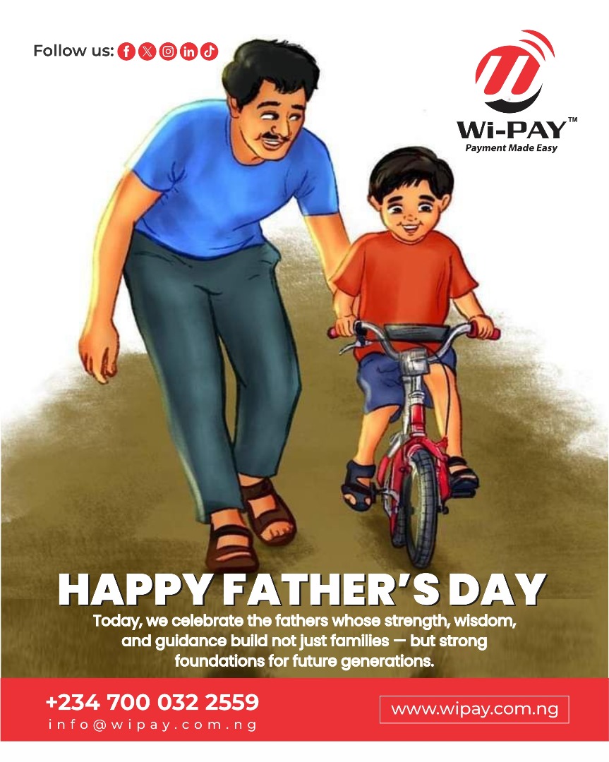 WiPAY_NG's tweet photo. Today we celebrate the strength, sacrifice, and love of good and intentional fathers all over the world!

Thank you for being such a source of inspiration and hope.

Happy Father's Day,
#trending #HappyfathersDay #June #wipay #fypシ #explore #Cuppy #Nigerianidol #wipaytech https://t.co/zNjaE1jCFS