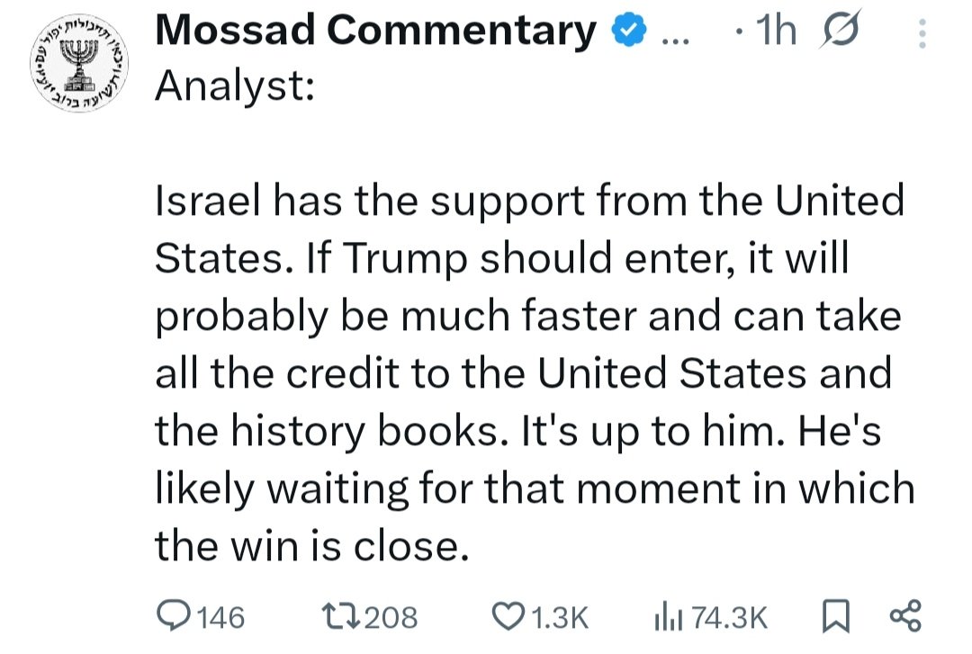 Brutal but truth 🧐

#DonaldTrump who just want credit without doing anything exposed by #Mossad 

#Tehran #Iran #Israel #IsraeliranWar